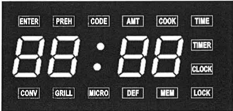 ENTRER LE CODE PRÉH RÉGLAGE TEMPS DE CUISSON 88:88 CONV GRILL MICRO DÉF MÉM VERROU