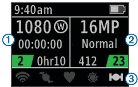 GARMIN VIRB ELITE - Page d'état - 1