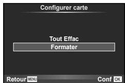 OLYMPUS E-M5 MARK II - Formatage de la carte (Configurer carte) - 1