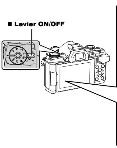 OLYMPUS E-M5 MARK II - Actionnez le levier ON/OFF vers la position ON. - 1