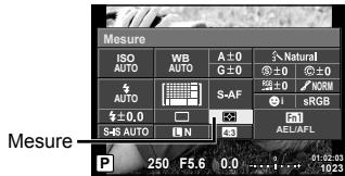 OLYMPUS E-M5 MARK II - Sélection de la mesure de la brillance par l'appareil (mesure) - 1