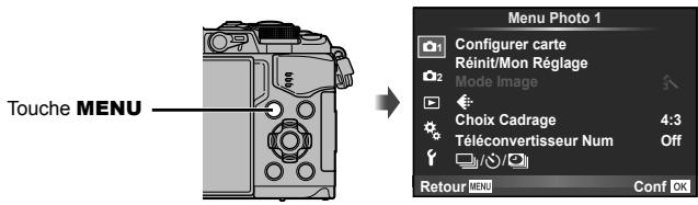 OLYMPUS E-M5 MARK II - Affichez les menus. - 1