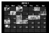 OLYMPUS E-M5 MARK II - Affichage de l'index/Affichage du calendrier - 13
