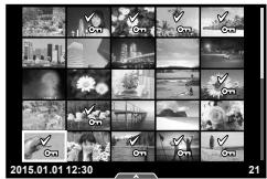 OLYMPUS E-M5 MARK II - Sélection d'images ([Partage ordres choisi], [Oπ], [Effacer Sélection]) - 1