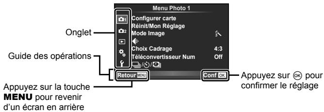 OLYMPUS E-M5 MARK II - Opérations de menu de base - 1