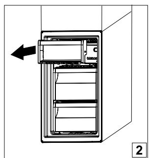 INDESIT LR7S1X, LR7 S1 W - ENLEVER LE RÉCIPIENT DU BAC DU CONGÉLATEUR - 2