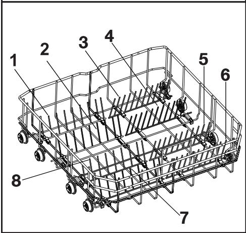 BEKO DFN2432S - Tiges du panier inférieur rétractables (4 & 8 pièces) (varie selon le modèle) - 2