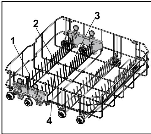 BEKO DFN2432S - Tiges du panier inférieur rétractables (4 pièces) - 1
