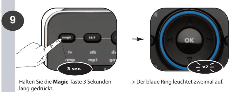ONE FOR ALL SMART CONTROL - Zurücksetzen einer Taste auf die Original-Funktion - 9