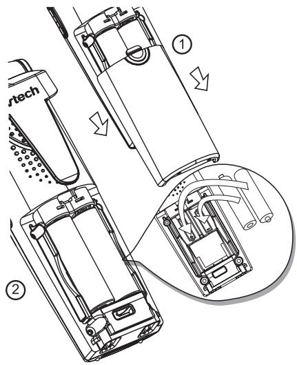 VTECH VT 5803 - Installation et charge des piles dans le combiné - 1