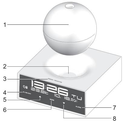 OREGON SCIENTIFIC RÉVEIL PROJECTEUR SANS FIL GIOVANNONI - FACE avant - 1