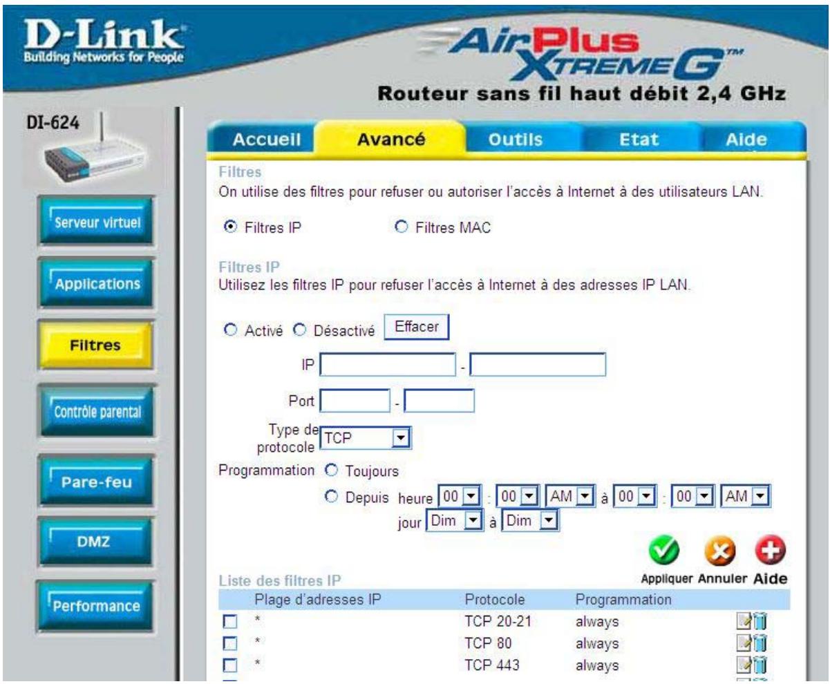 D-LINK DI-624 WIRELESS - Utilisation du menu de configuration (suite) - 1