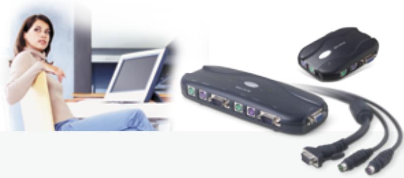 BELKIN SWITCH KVM À 4 PORTS #F1DJ104PF - 1