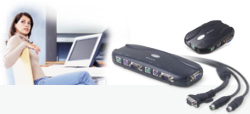 BELKIN SWITCH KVM À 4 PORTS #F1DJ104PF - Belkin SAS - 1