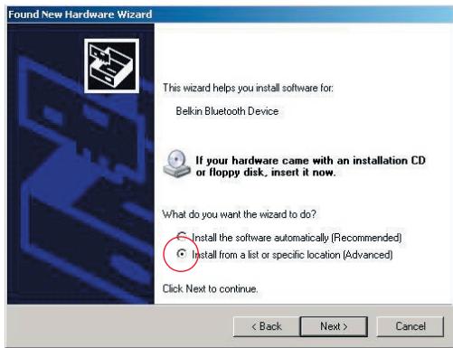 BELKIN ADAPTATEUR USB BLUETOOTH™-100 MÈTRES #F8T012FR - Installazione dell'hardware per Windows 98 SE, Me, 2000 e XP - 1