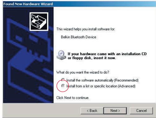BELKIN ADAPTATEUR USB BLUETOOTH™-100 MÈTRES #F8T012FR - Konfiguracja spręt u w systemach Windows 98 SE, Me, 2000 i XP - 1