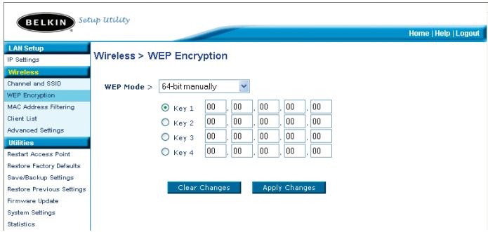 BELKIN POINT D'ACCÉS 802.11B #F5D6130FR - Configurazione della criptrazione WEP usinga una frase d'accesso - 2