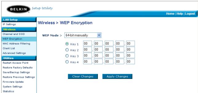 BELKIN POINT D'ACCÉS 802.11B #F5D6130FR - Définition du cryptage WEP en utilisant une phrase de passage - 2