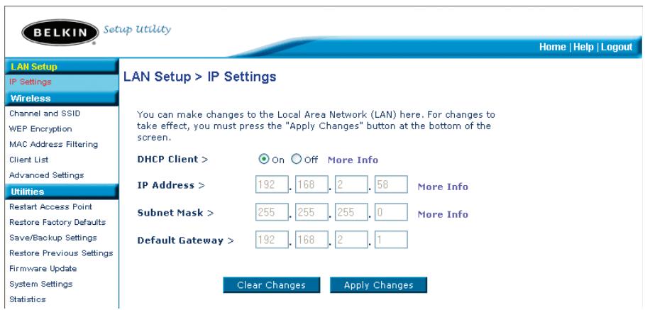 BELKIN POINT D'ACCÉS 802.11B #F5D6130FR - Configuration des paramètres du réseau sans FIL - 1