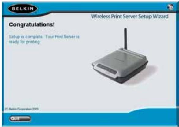 BELKIN SERVEUR D’IMPRESSION SANS FIL #F1UP0001FR - Connexion du serveur d'impression à l'aide de l'assistant - 1