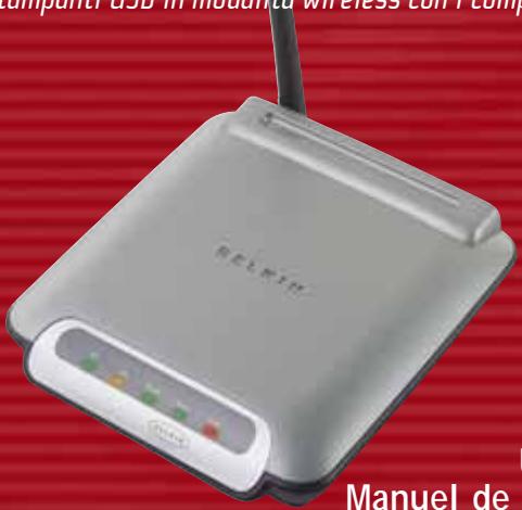 BELKIN SERVEUR D’IMPRESSION SANS FIL #F1UP0001FR - Server di stampa USB wireless - 1