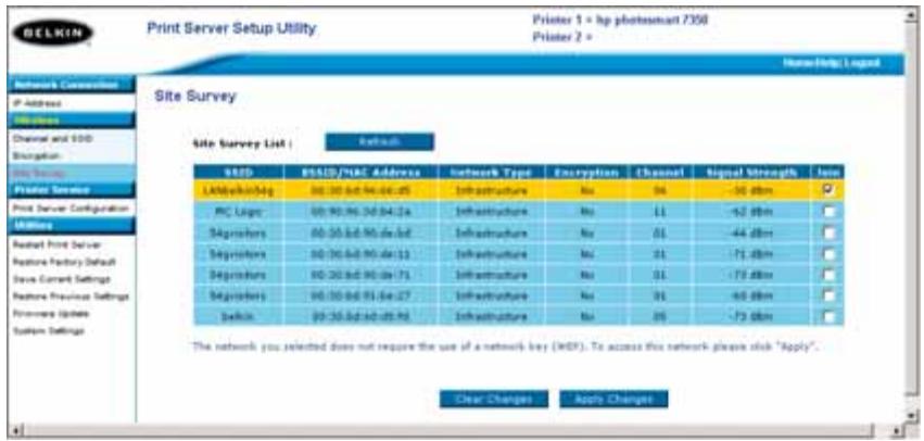 BELKIN SERVEUR D’IMPRESSION SANS FIL #F1UP0001FR - Interface web - Analyse du site - 1
