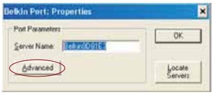 BELKIN SERVEUR D’IMPRESSION SANS FIL #F1UP0001FR - Het Advanced-menu voor poortcontrole van Belkin openen - 2