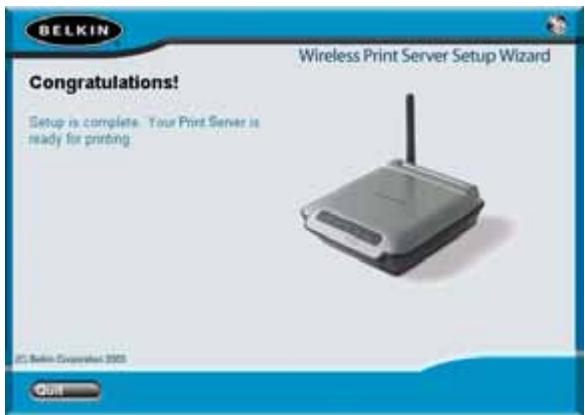BELKIN SERVEUR D’IMPRESSION SANS FIL #F1UP0001FR - DEN DRUCKSERVER MIT HILFE DES SETUP-ASSISTENTEN ANSCHLIESSEN - 1