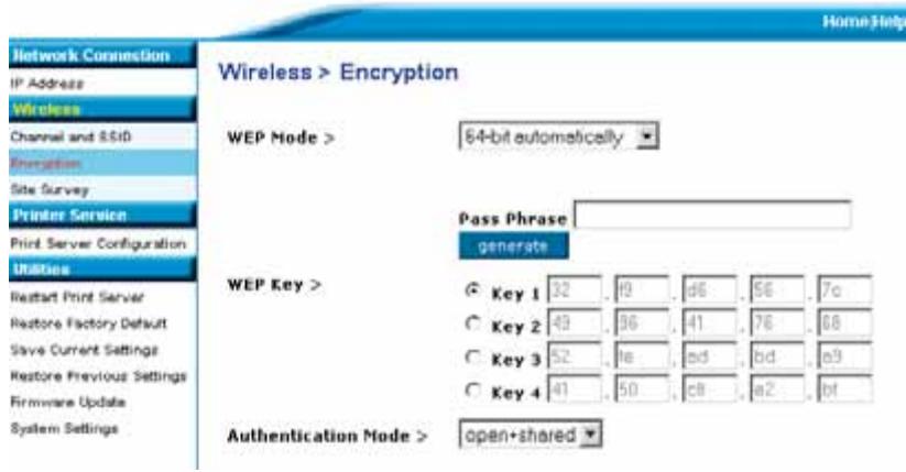 BELKIN SERVEUR D’IMPRESSION SANS FIL #F1UP0001FR - WEB Interface - Encryption (64-bit automatically) - 1