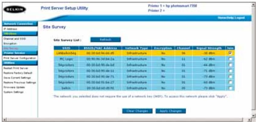 BELKIN SERVEUR D’IMPRESSION SANS FIL #F1UP0001FR - Web-interface - Site-overzicht - 1