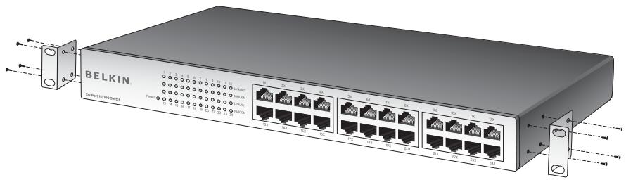 BELKIN SWITCH 10/100 À 16 PORTS #F5D5131EA16 - Installation dans une baie de 19 pouces - 1