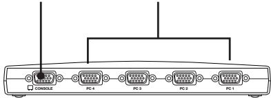 BELKIN SWITCH KVM 4 PORTS OMNIVIEW E (AVEC 4 CÂBLES) #F1DB104P2EAB - Vorder-/Rückansicht des 4-Port KVM-Switches aus der E-Serie: - 2