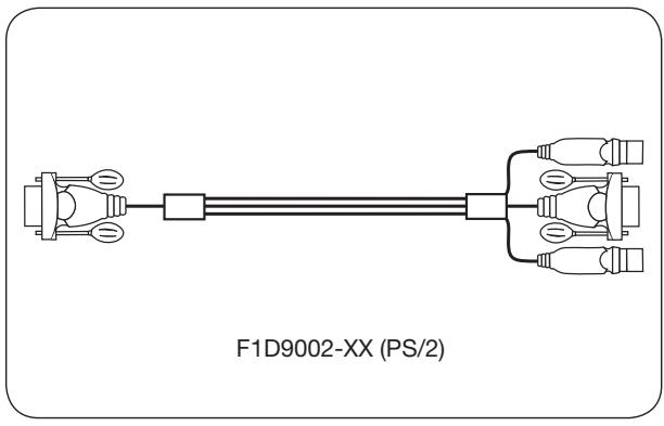 BELKIN SWITCH KVM 4 PORTS OMNIVIEW E (AVEC 4 CÂBLES) #F1DB104P2EAB - Cavi: - 1
