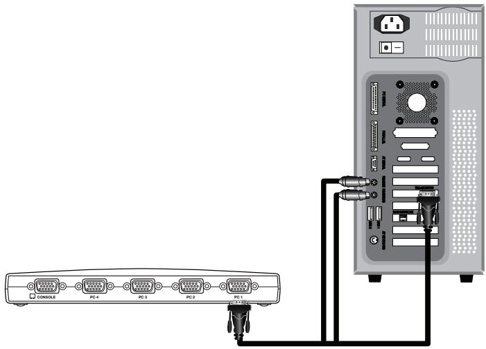 BELKIN SWITCH KVM 4 PORTS OMNIVIEW E (AVEC 4 CÂBLES) #F1DB104P2EAB - Stap 4 - 1