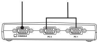 BELKIN SWITCH KVM 4 PORTS OMNIVIEW E (AVEC 4 CÂBLES) #F1DB104P2EAB - Vorder-/Rückansicht des 2-Port KVM-Switches aus der E-Serie: - 2