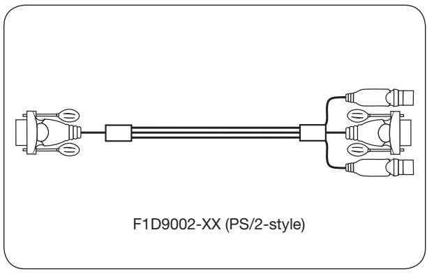BELKIN SWITCH KVM 4 PORTS OMNIVIEW E (AVEC 4 CÂBLES) #F1DB104P2EAB - Cables: - 1