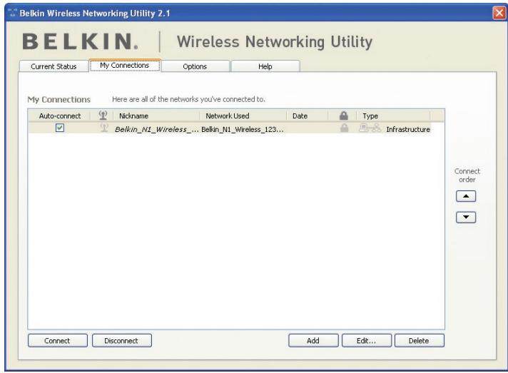 BELKIN CARTE RÉSEAU SANS FIL N1 POUR ORDINATEUR DE BUREAU #F5D8001FR - Configuration des profils du réseau sans fil - 1