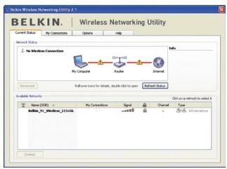 BELKIN CARTE RÉSEAU SANS FIL N1 POUR ORDINATEUR DE BUREAU #F5D8001FR - Utilisation de l'Utilitaire de surveillance réseau sans fil Belkin - 2