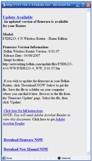 BELKIN ROUTEUR SANS FIL OPTIMISÉ #F6D4230ED4 - Téléchargement de la nouvelle version du micrologiciel - 1
