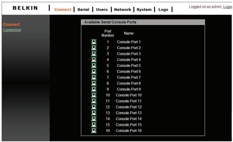 BELKIN SERVEUR DE CONSOLE SÉRIE OMNIVIEW #F1DP116SEA - Applet java telnet - 2