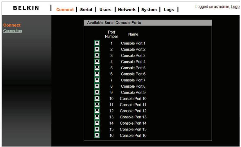 BELKIN SERVEUR DE CONSOLE SÉRIE OMNIVIEW #F1DP116SEA - Interface de gestion du navigateur web - 1