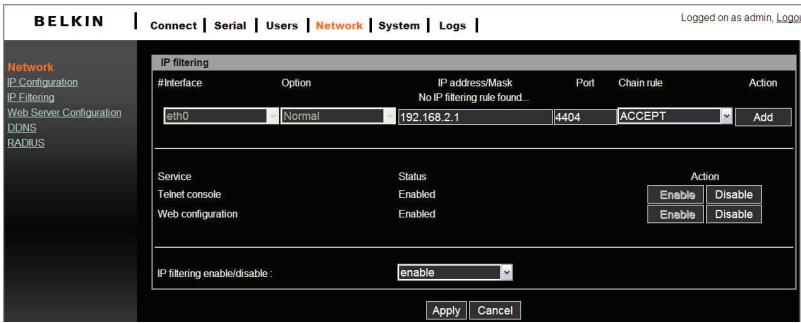 BELKIN SERVEUR DE CONSOLE SÉRIE OMNIVIEW #F1DP116SEA - Filtrage IP - 1