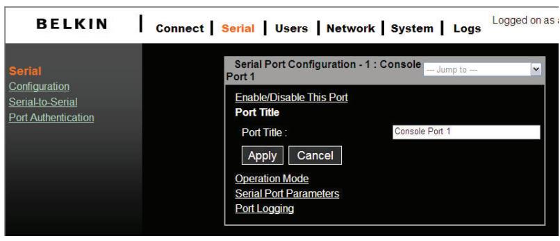 BELKIN SERVEUR DE CONSOLE SÉRIE OMNIVIEW #F1DP116SEA - Titre de port - 1