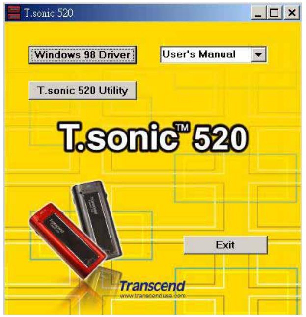 TRANSCEND TS1GMP520C - Installation du Pilote sous Windows® 98SE - 1