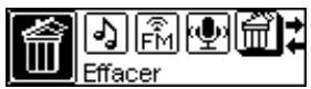 TRANSCEND TS1GMP520C - Pour supprimer des fichiers MP3/WMA/WAV: - 1