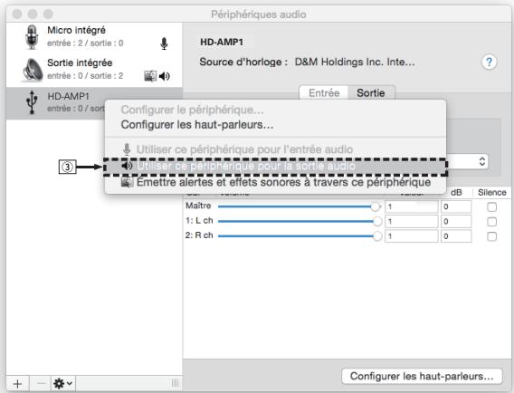 MARANTZ HDAMP - Paramètres du périphérique audio (Mac OS X uniquement) - 1