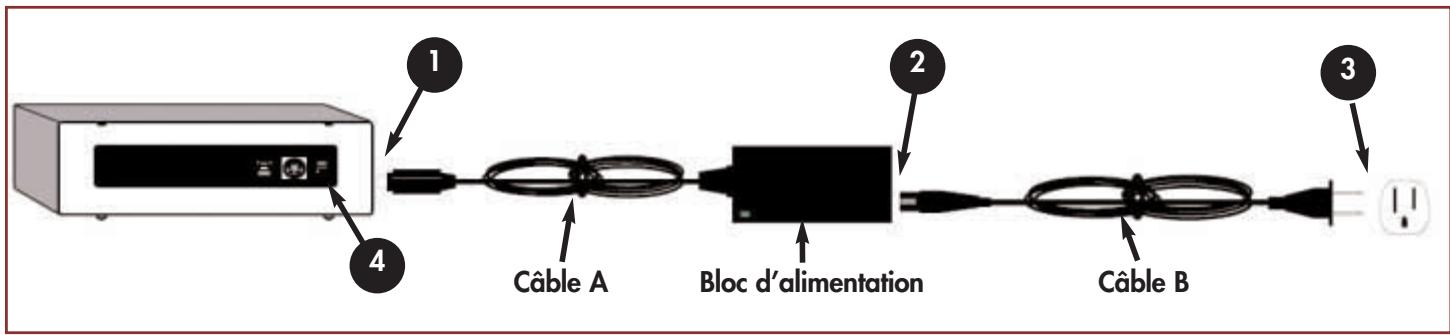 LACIE DVD±RW DRIVE - Branchement de l'alimentation et mise sous tension du périphérique - 1