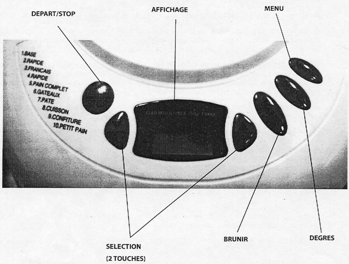 EUREKA XBM-438 - DESCRIPTION DES COMMANDES - 1