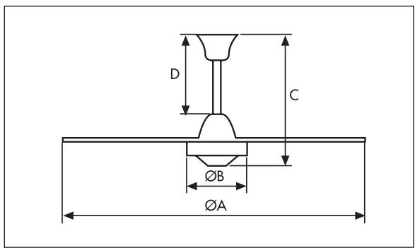 UNELVENT HTB & HTS - PALES MÉTALLIQUES - Dimensions (mm) - 1