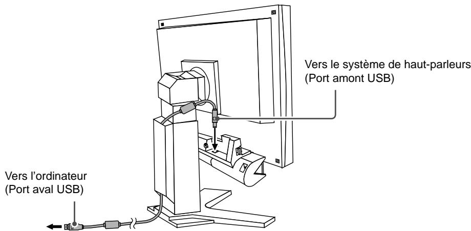 EIZO I·SOUND L3 - Branchez le cable USB au système de haut-parleurs. - 1